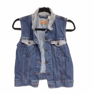 LEVI’s vest womens sleeveless denim collared jacket medium